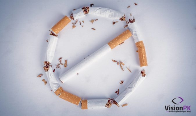 Broken cigarettes in the shape of a banned sign